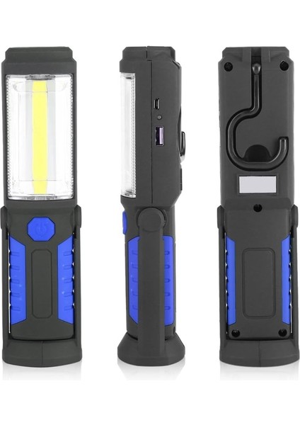 Manyetik LED Meşaleler ile Şarj Edilebilir LED Çalışma Işığı Lamba 2200 Mah Cob LED 650LM 3 W Oto Garaj Atölyesi Için Kamp Dıy (Kırmızı) Mavi (Yurt Dışından) modelleri