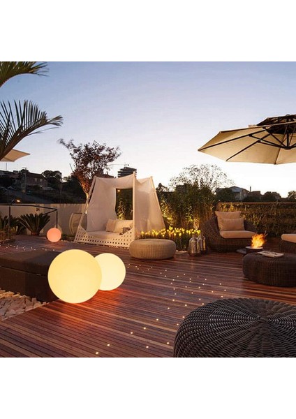 LED Bahçe Lambası Top Şekli Veranda Çim Için Su Geçirmez Işık Uzaktan Kumanda ile LED Dış Mekan Parlak Renkli Şarj Edilebilir (24 Tuşlu Şarj Edilebilir Versiyon) (Yurt Dışından) indirimleri