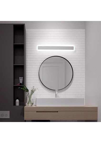 14W Ayna Işık Banyo Duvar Lambası Soğuk Beyaz 6000K LED 900LM Modern Kapalı Banyo Lambası Banyo Aydınlatma 40CM (Yurt Dışından)