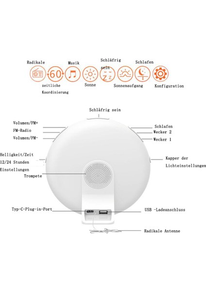 Hafif Çalar Saat Çift Çalar Saat Kolay Uyandırma 7 Renk ve Rgb Gün Işığı Çalar Saat Ruh Hali Işığı 20 Parlaklık Gece Lambası 8 Doğa Zil Sesleri (Yurt Dışından) modelleri