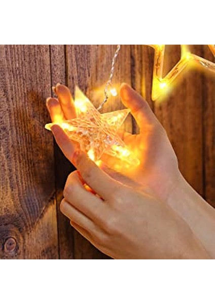 Noel Peri Işıkları Yıldızlar 138 LED 8 Mod Işık Perdesi Iç Mekan/dış Mekan IP65 Su Geçirmez Noel Aydınlatma Yıldız Perdesi (Sıcak Beyaz) (Yurt Dışından) modelleri