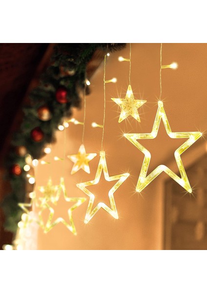 Noel Peri Işıkları Yıldızlar 138 LED 8 Mod Işık Perdesi Iç Mekan/dış Mekan IP65 Su Geçirmez Noel Aydınlatma Yıldız Perdesi (Sıcak Beyaz) (Yurt Dışından) fırsatları