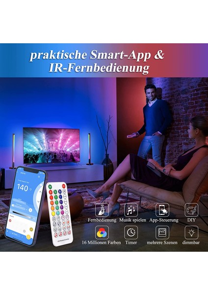 Akıllı LED Şerit, Uygulama ve Uzaktan Kumanda Arka Aydınlatması ile Rgb Tv Ortam Işığı Arka Işığı (Yurt Dışından) modelleri