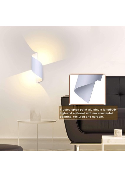 LED Dış Duvar Lambası Su Geçirmez IP66 Modern Alüminyum Dış Duvar Lambası Avlu Bahçe Teras Için Dış Işık Duvara Yakın Veranda Villa Koridoru Sıcak Beyaz (Beyaz) (Yurt Dışından) modelleri