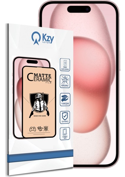 Apple iPhone 15 ile Uyumlu Tam Kaplayan Mat Seramik Nano Esnek Ekran Koruyucu Cam fiyatları
