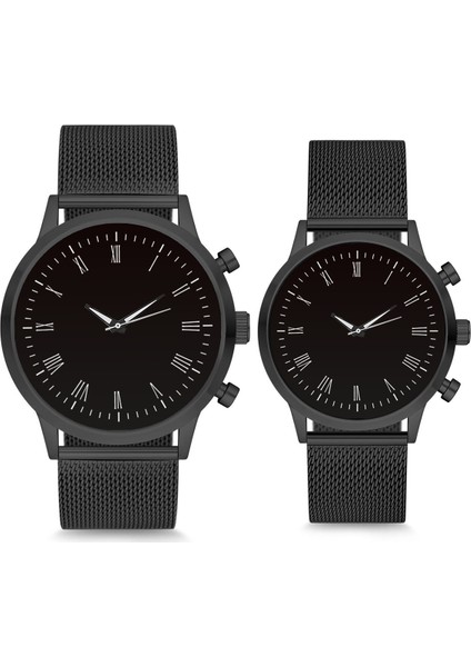 Çift Saatleri Sevgili Saati Sade Romen Rakam Çift Kol Saati
