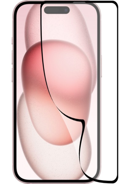 Apple iPhone 15 ile Uyumlu Tam Kaplayan Fiber Nano Ekran Koruyucu Cam
