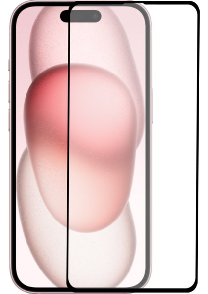 Apple iPhone 15 ile Uyumlu Tam Kaplayan Temperli Ekran Koruyucu Cam