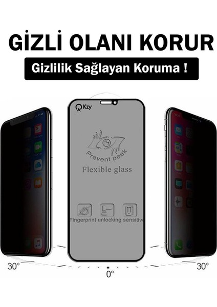 Kzy Apple iPhone 15 Pro Max ile Uyumlu Tam Kaplayan Parlak Seramik Nano Esnek Hayalet Ekran Koruyucu