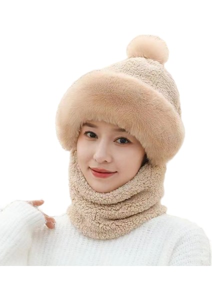 Kadın Tek Parça Eşarp Kulak Koruyucu Rüzgar Geçirmez Kuzey Şapkası (Yurt Dışından) fiyatları