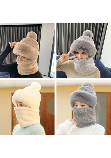 Kadın Tek Parça Eşarp Kulak Koruyucu Rüzgar Geçirmez Kuzey Şapkası (Yurt Dışından) modelleri