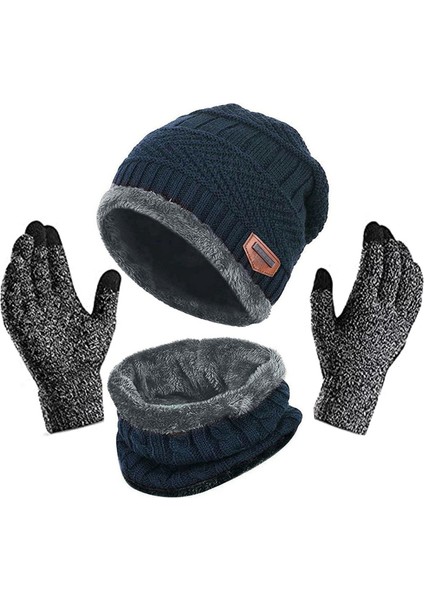 Unisex Örgü Önlük Bere Örgü Eldiven (Yurt Dışından)