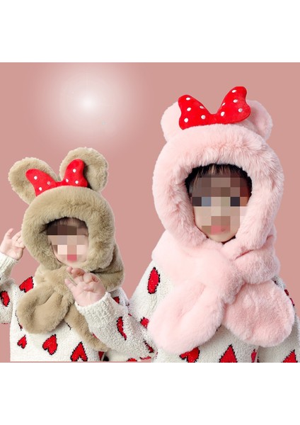 Sevimli Çocuklar Peluş Şapka ve Atkı Hepsi Bir Arada (Yurt Dışından)