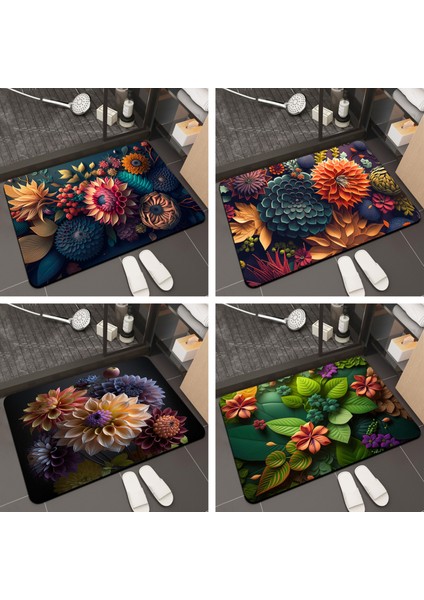 3D Çiçek Görsel Genişleme Yumuşak Diatom Çamur Zemin Matı Banyo Zemin Matı (Yurt Dışından) fırsatları