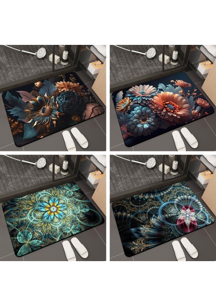 3D Çiçek Görsel Genişleme Yumuşak Diatom Çamur Zemin Matı Banyo Zemin Matı (Yurt Dışından) indirimleri