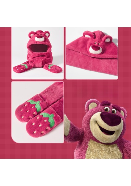 Kadın Tek Parça Eşarp Peluş Şapka Eldiven Peluş Şapka (Yurt Dışından)