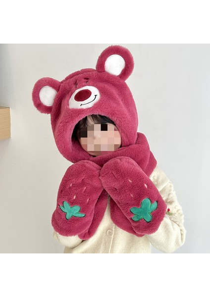 Çocukların Sevimli Sıcak Şapka Atkı Eldiven Hepsi Bir Şapka (Yurt Dışından) fiyatları