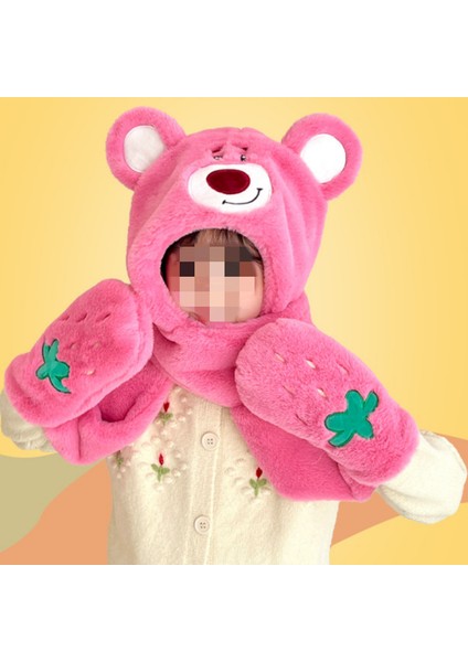 Çocukların Sevimli Sıcak Şapka Atkı Eldiven Hepsi Bir Şapka (Yurt Dışından) modelleri