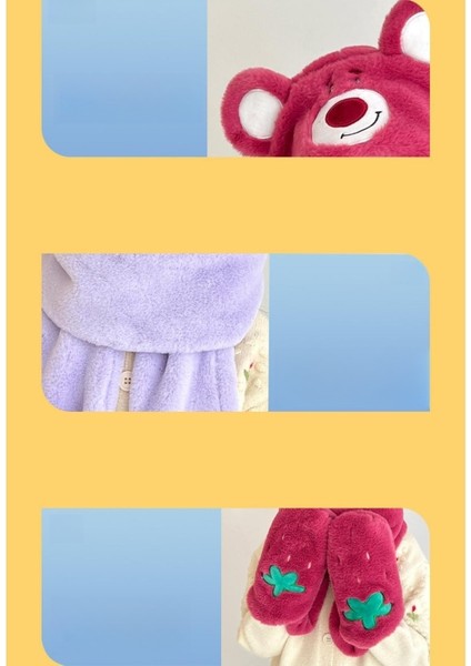 Çocukların Sevimli Sıcak Şapka Atkı Eldiven Hepsi Bir Şapka (Yurt Dışından) fırsatları