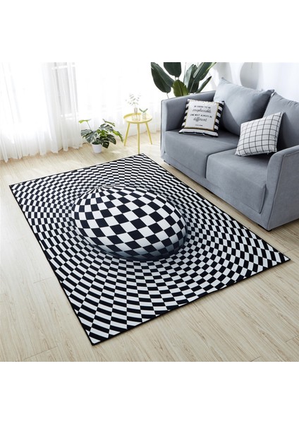 3D Geometrik Yanılsama Kaymaz Paspas Tuzak Paspas (Yurt Dışından)