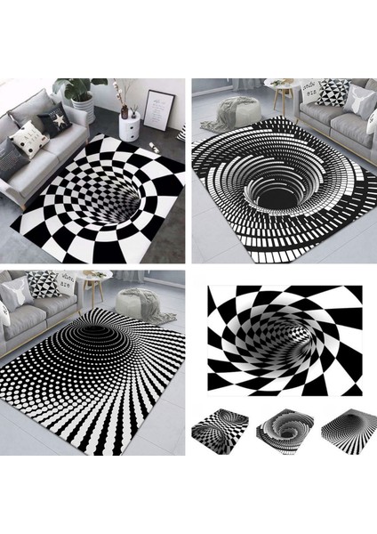3D Geometrik Yanılsama Kaymaz Paspas Tuzak Paspas (Yurt Dışından)