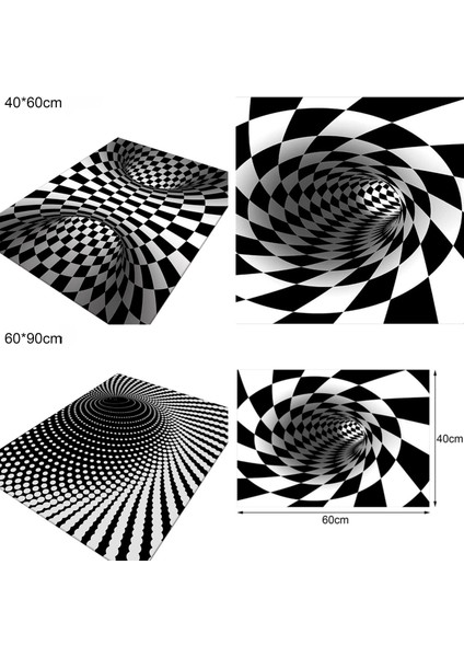 3D Geometrik Yanılsama Kaymaz Paspas Tuzak Paspas (Yurt Dışından)