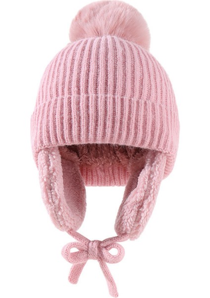 Çocuk Kulaklıkları Sıcak Artı Polar Örgü Şapka (Yurt Dışından)