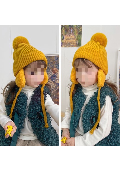 Çocuk Kulaklıkları Sıcak Artı Polar Örgü Şapka (Yurt Dışından) modelleri
