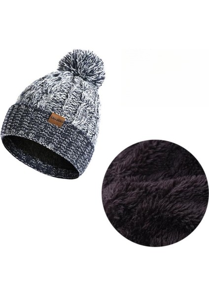 Unisex Renkli Eşarp Peluş Kap Örgü Eldiven (Yurt Dışından)