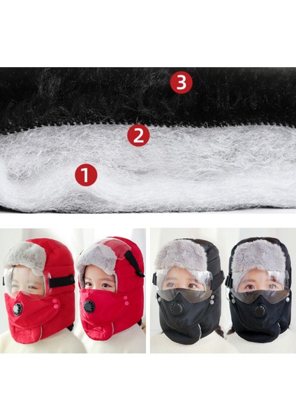 Çocuk Atkı Peluş Şapka Eldiven Gözlük Seti (Yurt Dışından)