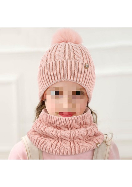 Çocuk Atkısı Peluş Şapka Eldiven Örme Şapka (Yurt Dışından)
