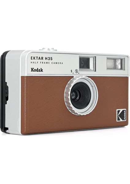 Kodak Ektar H35 Yarım Çerçeve Film Kamera, 35MM, Yeniden Kullanılabilir, Odaklamasız, Hafif, Kullanımı Kolay (Kahverengi) (Film ve Aaa Pil Dahil Değildir)