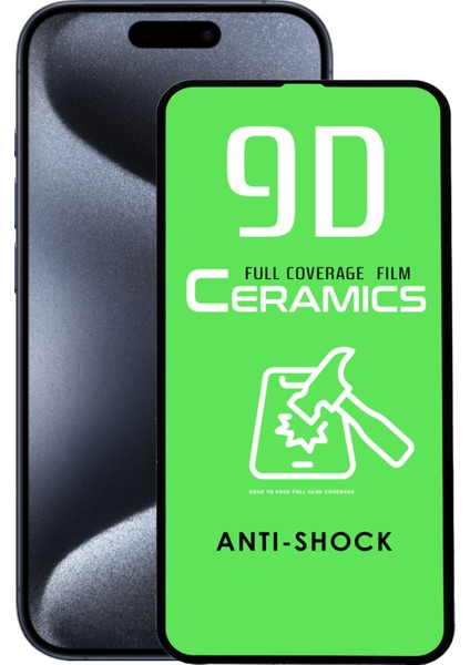 Apple iPhone 15 Pro ile Uyumlu Tam Kaplayan Seramik Nano Esnek Ekran Koruyucu Cam