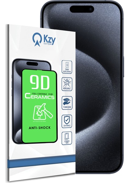 Apple iPhone 15 Pro ile Uyumlu Tam Kaplayan Seramik Nano Esnek Ekran Koruyucu Cam fiyatları