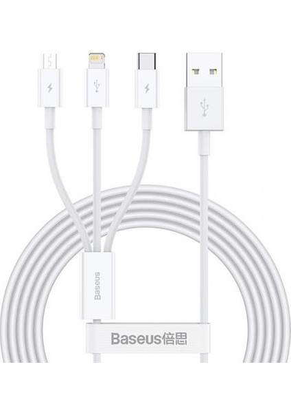 Super Şarj Istasonu 1.5mt 3in1 Şarj Kablo Micro+Type-C+Iphone Şarj Iphone 15 15 Pro Max Şarj