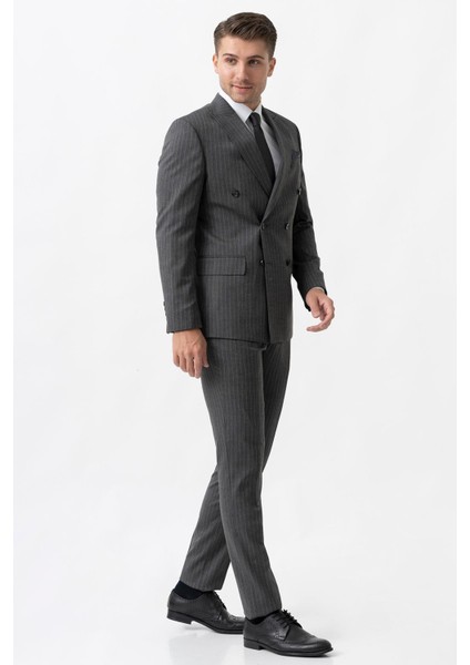 Ancona T2003 Slim Fit 6 Drop Likralı Kruvaze Takım Elbise indirimleri