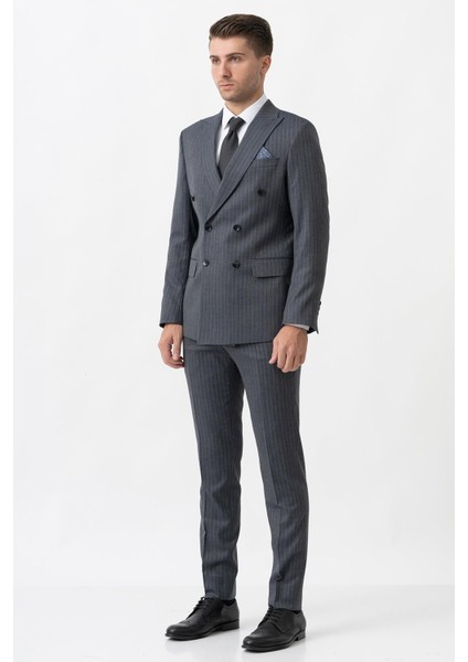 Arezzo T2004 Slim Fit 6 Drop Likralı Kruvaze Takım Elbise indirimleri