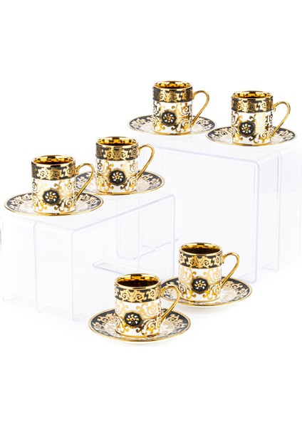 Boris 6'lı Porselen Silindir Kahve Fincan Takımı modelleri