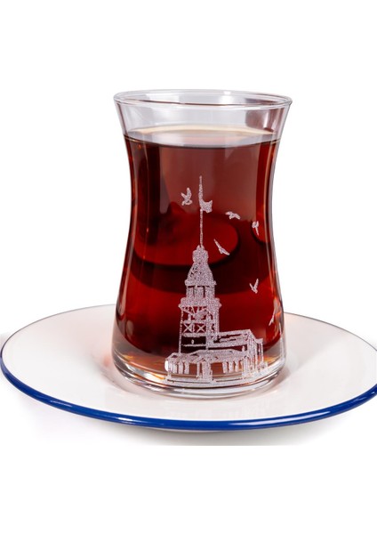 Galata ve Kız Kulesi 6'lı Cam Çay Bardağı ve Çay Tabağı Seti fırsatları