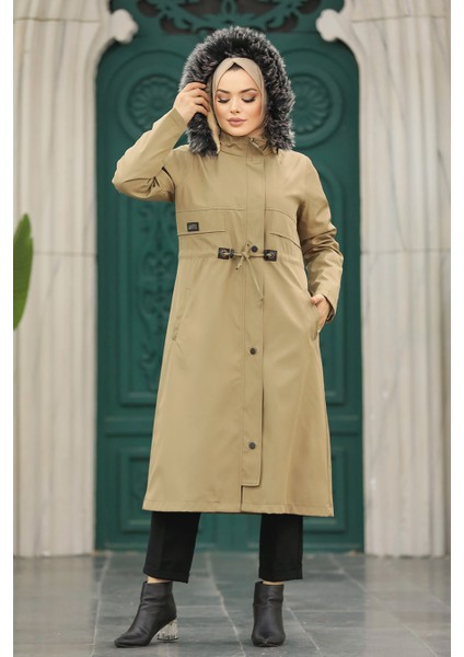 Kürklü Vizon Tesettür Parka 60652V