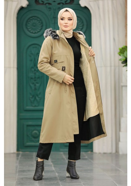 Kürklü Vizon Tesettür Parka 60652V fiyatları