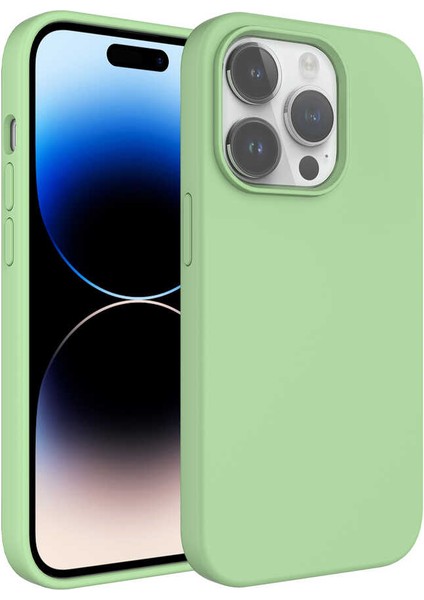 Apple iPhone 14 Pro Max Kılıf Sıvı Teknolojili Silinebilir Sert Kivi Kapak