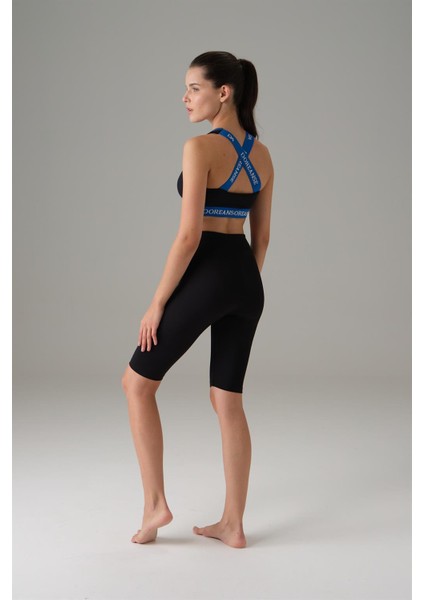 Kadın Mavi Çapraz Lastik File Detaylı Spor Sütyen 5586 fiyatları