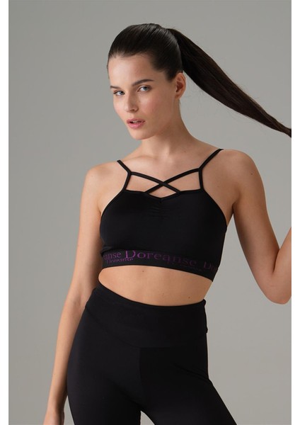 Kadın Ince Çapraz Ip Dekolteli Sporcu Sütyen 5592