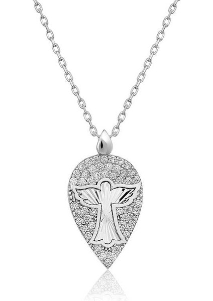 ​925 Ayar Gümüş Melek Damla Kadın Gümüş Kolye