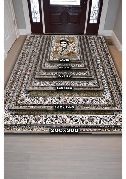 Elvis Presley,Modern Çiçek Desenli Art Deco Vintage Halı,Çok Renkli Maksimalist Halı