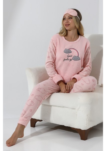 Fwn 5010 Peluş Welsoft Polar Kışlık Yumoş Kadın Pijama Takımı