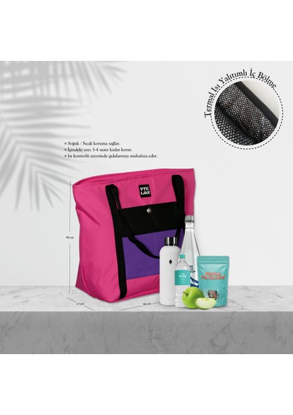 Isı Yalıtımlı Termal Pembe Siyah Mor Renkli Plaj Çantası fiyatları
