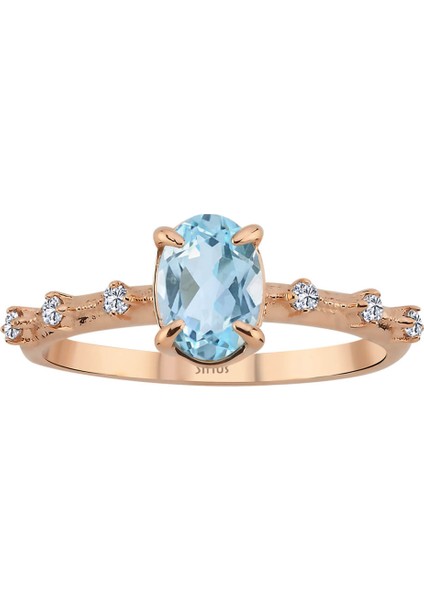 Pırlanta ve Sky Blue Topaz Taşlı Elena Yüzük 0447R0062 fiyatları
