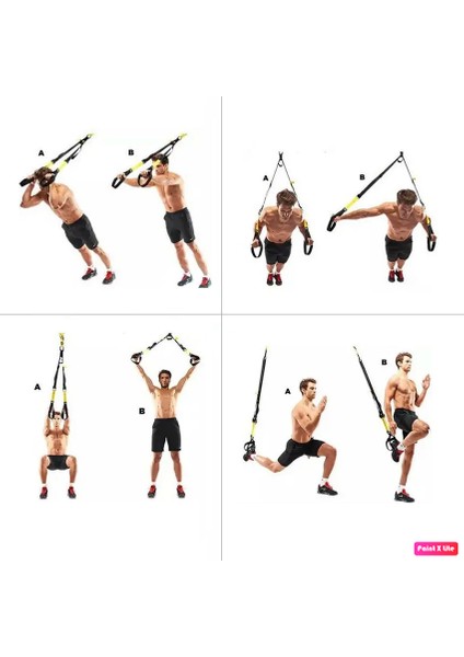 TRX-100 Egzersiz Seti Spor Aleti Suspension Trainer-Asılma Fitness Antrenman Güç Bandı